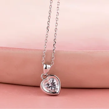 

Wholeheartedly love pendant Clavicle necklace simple fashion Personality creative new s925 standard silver