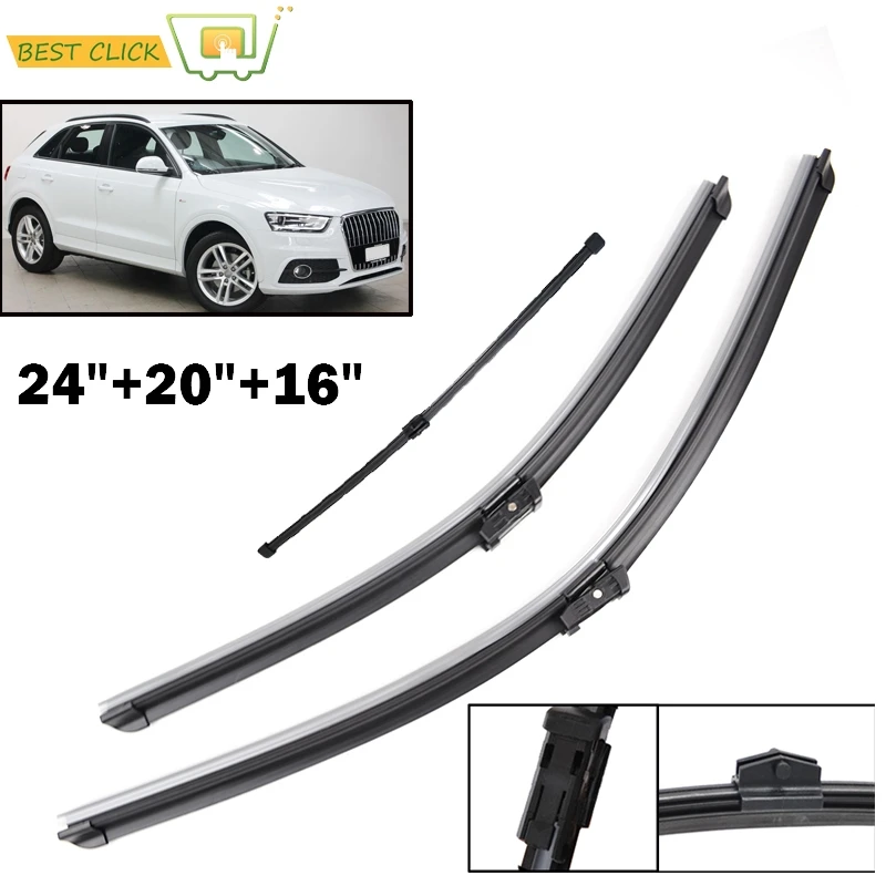 Misima 2" 20" 1" дворники для лобового стекла лопасти для Audi Q3 2011- спереди Стеклоочиститель заднего окна лезвие 2012 2013