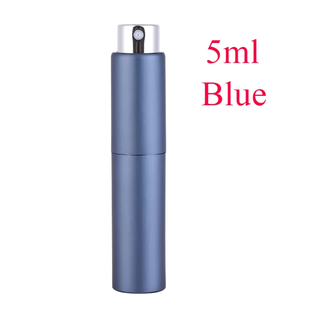 5-20ML metal aluminum Portable Refillable Perfume Bottle Cosmetic Container Empty Spray Atomizer Travel Sub-Bottle liner glass 5ML Blue  spray