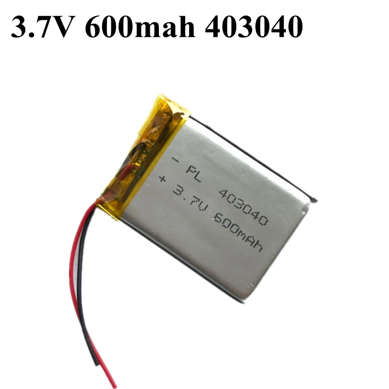 2pcs 3.7v 600mah li ion battery 403040 for driving recorder battery MP3