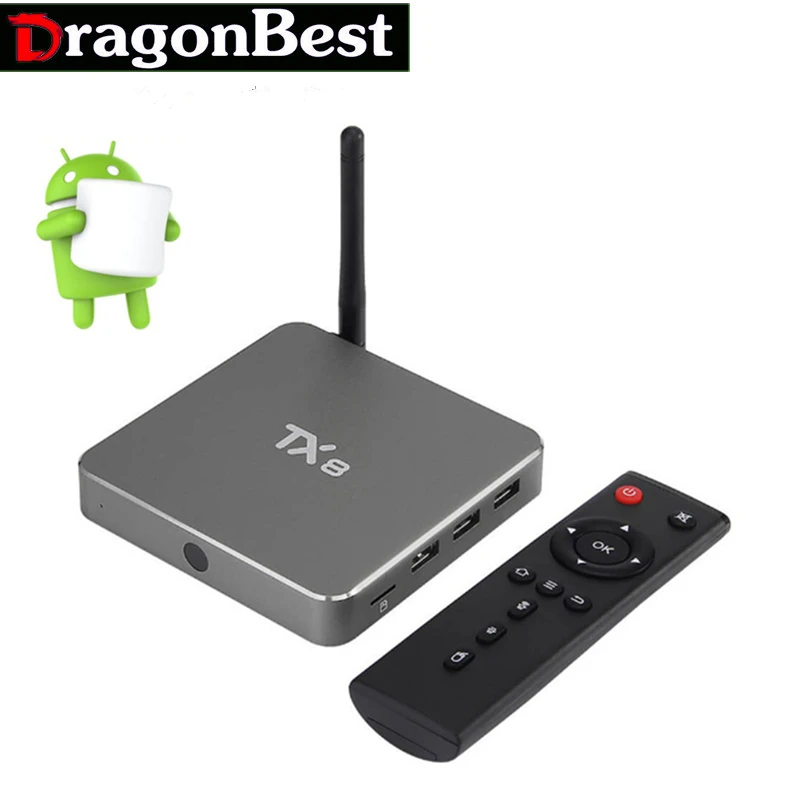 

TX8 Android 6.0 Amlogic S912 Octa core Set top box 2G 32G Android TV Box HD H.265 WIFI Media Player Smart tv box New10PCS