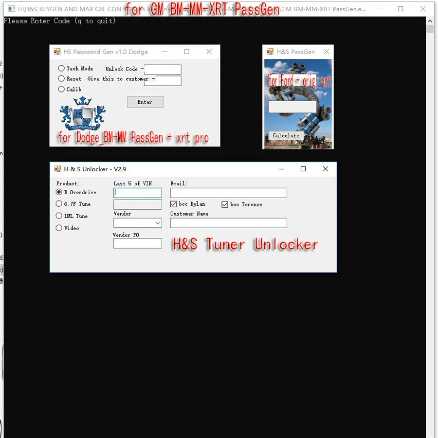 H& S тюнер Unlocker Keygen G-M BM мм XRT PassGen калькулятор для Ford Orig HS для Dodge 4 в 1 сброс vin-кода Maxx овердрайв