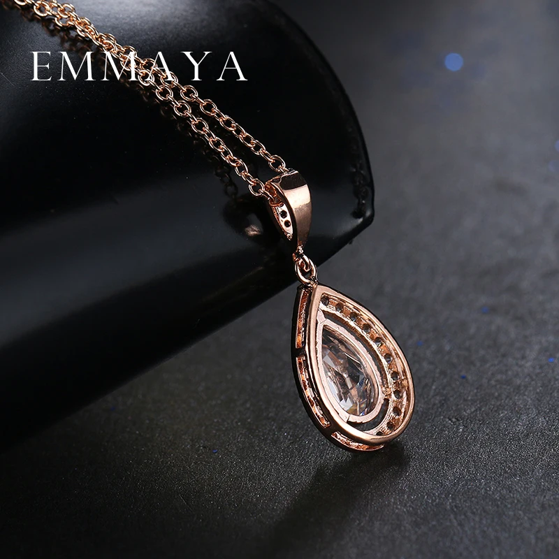 Emmaya, ожерелье в форме капли воды, верхние подвески, качественное белое золото, женское ожерелье высокого качества, модное Хрустальное ювелирное изделие
