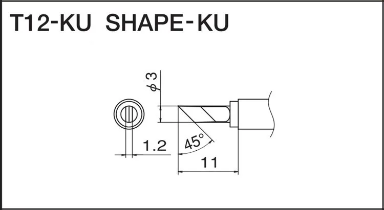 Aiyima 1 шт. T12-KU жалом бессвинцовый припой железа советы для Hakko FX-951/FX-952/FX-950