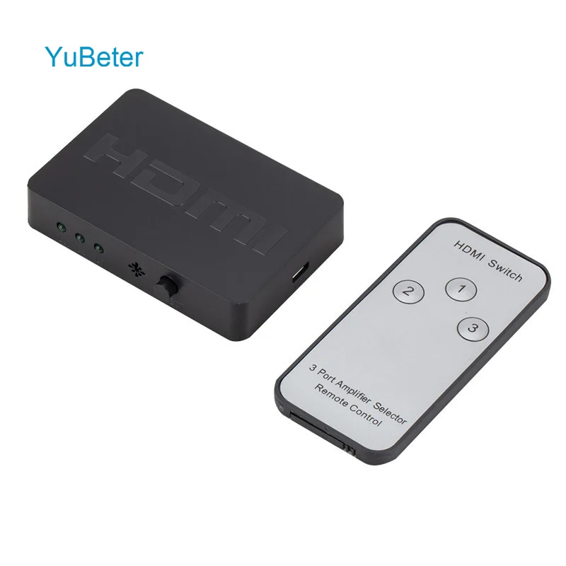 

YuBeter HDMI Switch Converter HDMI to HDMI 3 Input 1 Output 1080P 2.5Gbps High Speed HDMI 1.4 Adapter For DVR Projector Display