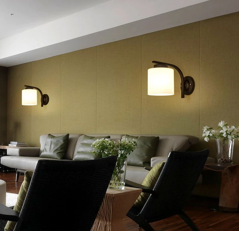 Retro Antique LED Glass Wall Light Stair Wall Light Family Indoor Living Room Bedroom Bedside Aisle Corridor Glass Wall Light (15)