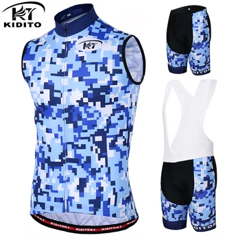 

KIDITOKT Pro Sleeveless Cycling Jersey Set Summer MTB Bicycle Cycling Clothing Suit Breathable Mountain Bike Cycling Wear