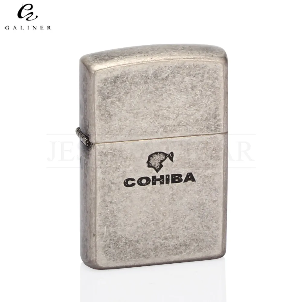 

COHIBA Classic Metal Windproof Torch Jet Flame Refillable Batune Cigarette Cigar Lighter Gas Retro Cigar Lighters W/ Gift Box