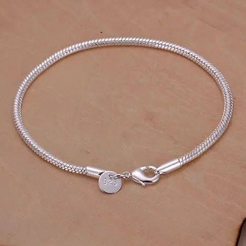 KN-H187 Chain Link Bracelet silver plated Wholesale Factory price 925 free shipp KN-H187 Chain Link Bracelet silver plated Wholesale Factory price 925 free shipp