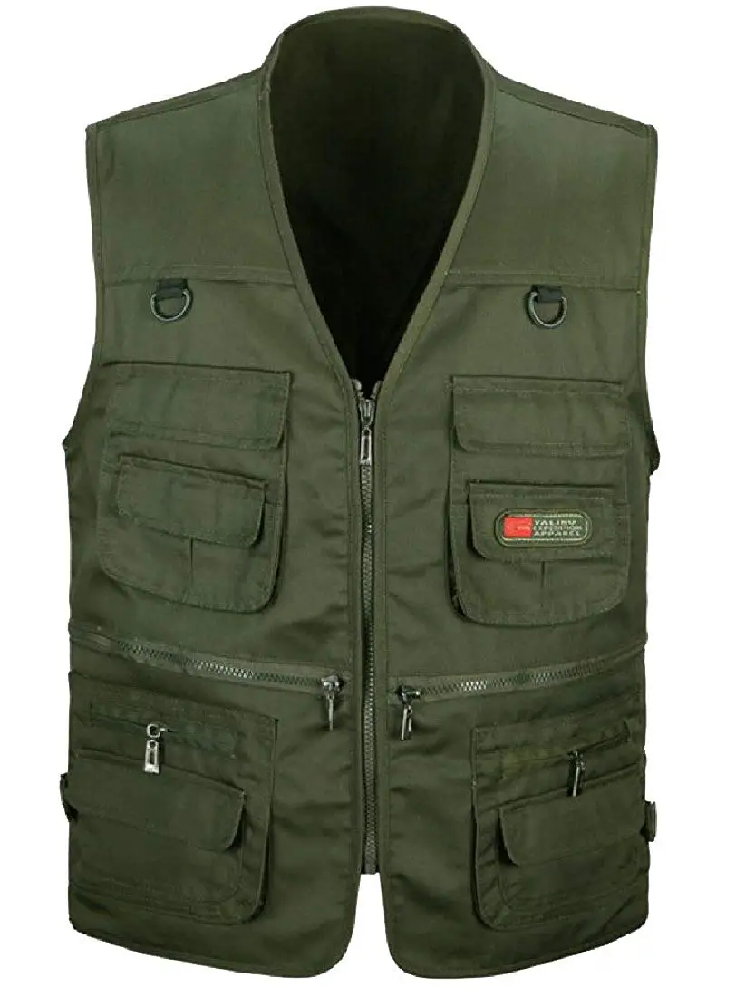 Men Tricot Lining Relaxed Cargo Photographer Camping Vestin Vests