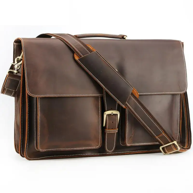 

New Arrived Brand Men's Messenger Bag Vintage Genuine Leather Shoulder Bag Handsome Crossbody Bag