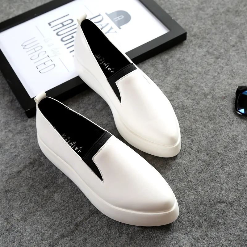 Appartements Creepers Plate Femme La Glisser Pu black silver 40 forme White ~ Femmes Chaussures En Sur Printemps Taille Cuir Espadrilles 2018 35 Mocassins E7x4SZqwn