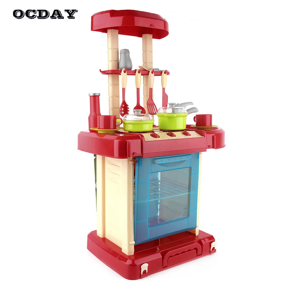 

Pretend Play Kitchen Cooking Toy Set for Children Kids Model Utensils Boy Girl Multifunctional Kitchenware Large Cooking Table