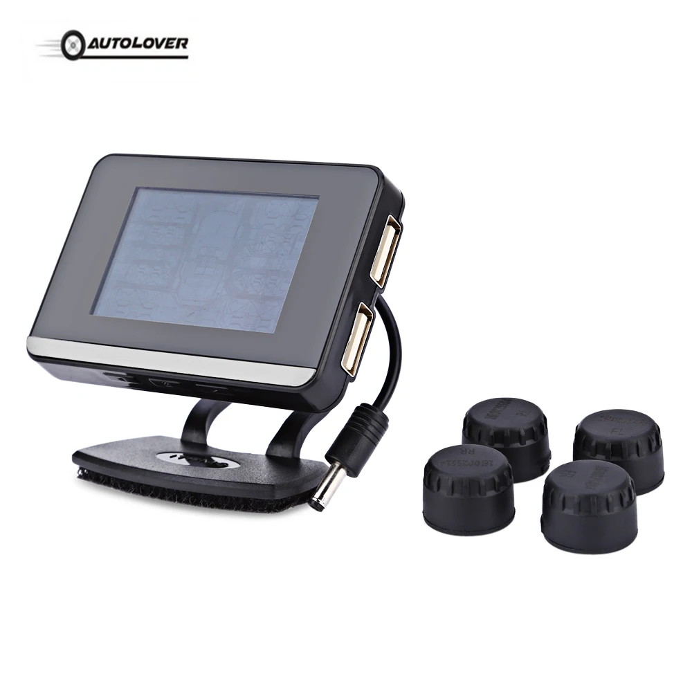 

New! D6 Car Tire Pressure Monitoring System With 4 Sensors Auto Security Temperature Alarm LCD Display Monitor