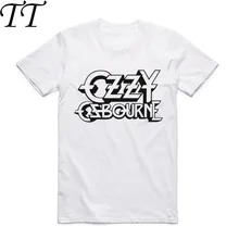 Fashion Men Print Ozzy Osbourne T-shirt O-Neck Short Sleeves Summer Streetwear Ozzy Punk Rock Band Top Tee Funny T Shirt