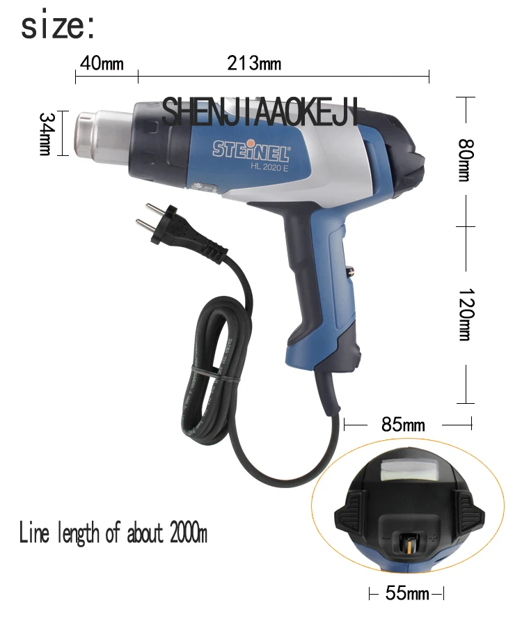 220 В 2200 Вт 1 шт. HL-2020E цифровой дисплей фена ручной регулировкой температуры фена пластик сушки пистолет