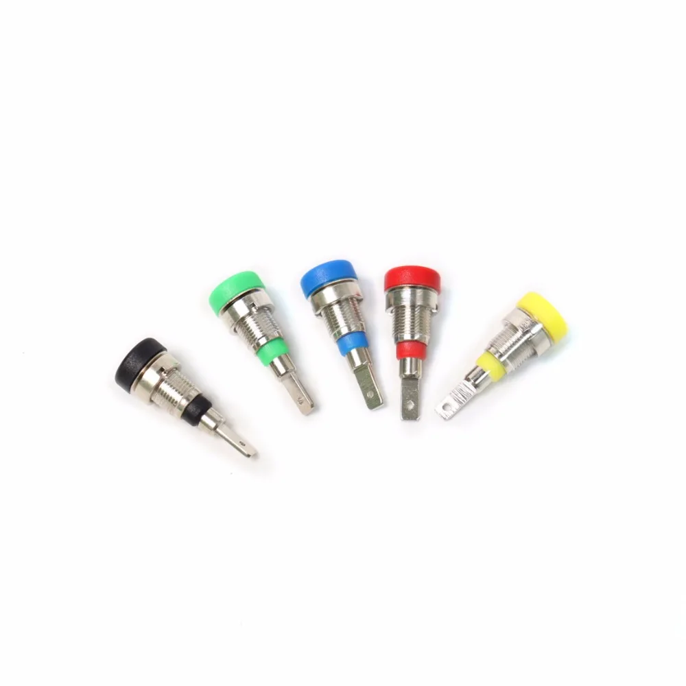 10Pcs 2mm Binding Post Banana Jack Plug Socket Panel Mount Test Probe Yellow