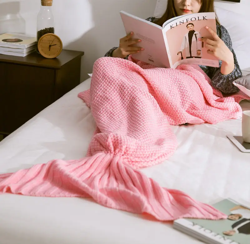 Подарок на день рождения одеяло русалки хвост русалки для взрослых одеяло для дивана спальный Мягкий теплое одеяло - Цвет: 2