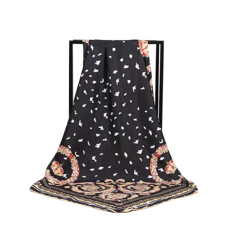 

New Arrival Fashion Women soft satin brand scarf / petal Printed quare silk scarves 100cm / Gifts Wholesale