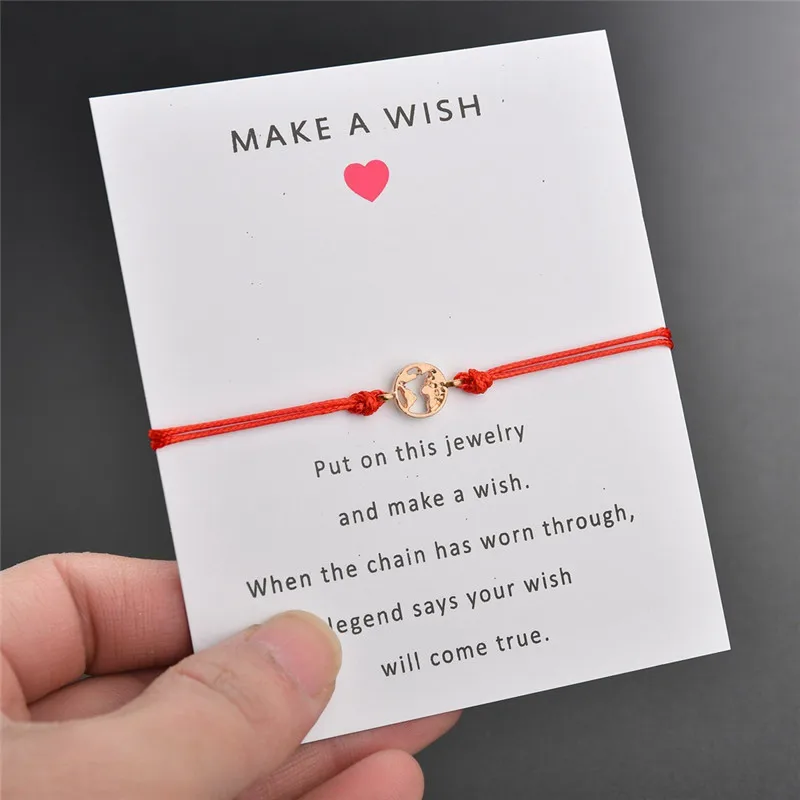 

NEWBUY 2019 Trendy Bohemia Style Colourful Braid Rope Chain Bracelet Gold World Map Charm Bracelets For Women Men Children Gift