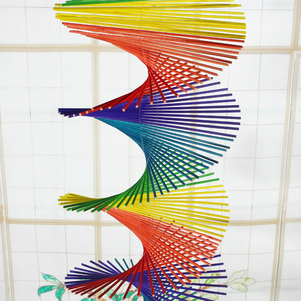 Rainbow Color Spiral Wind Garden Park Tent Charm Hanging Spinner 5 Size 