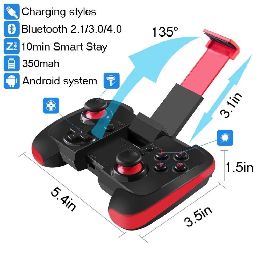 Beboncool Wireless Bluetooth Game Controller Gamepad Tablet Pc Games With Clip Red And Black Game Controller Gamepad Gamepad Tablet Pcpc Gamepad Controller Aliexpress
