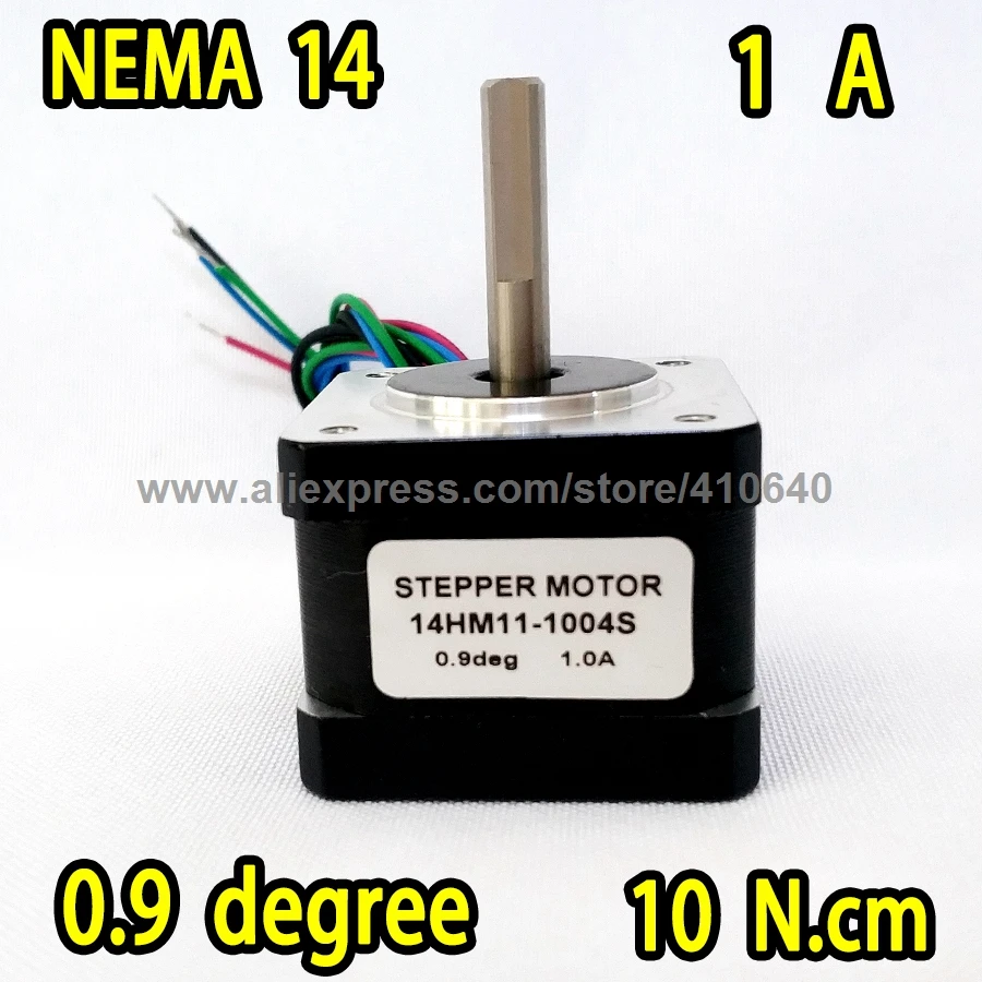 

10 pieces per lot FREE SHIPPING stepper motor 14HM11-1004S Nema14 with 0.9 deg 1A 10 N.cm with bipolar and 4 lead wires