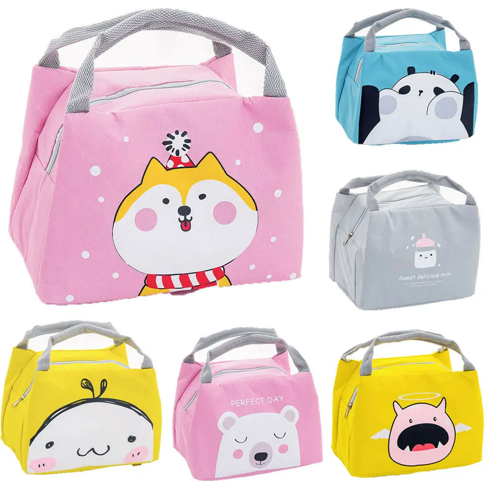 Portable Insulated Lunch Bag Box Women Ladies Girls Kids Picnic Tote Thermal New
