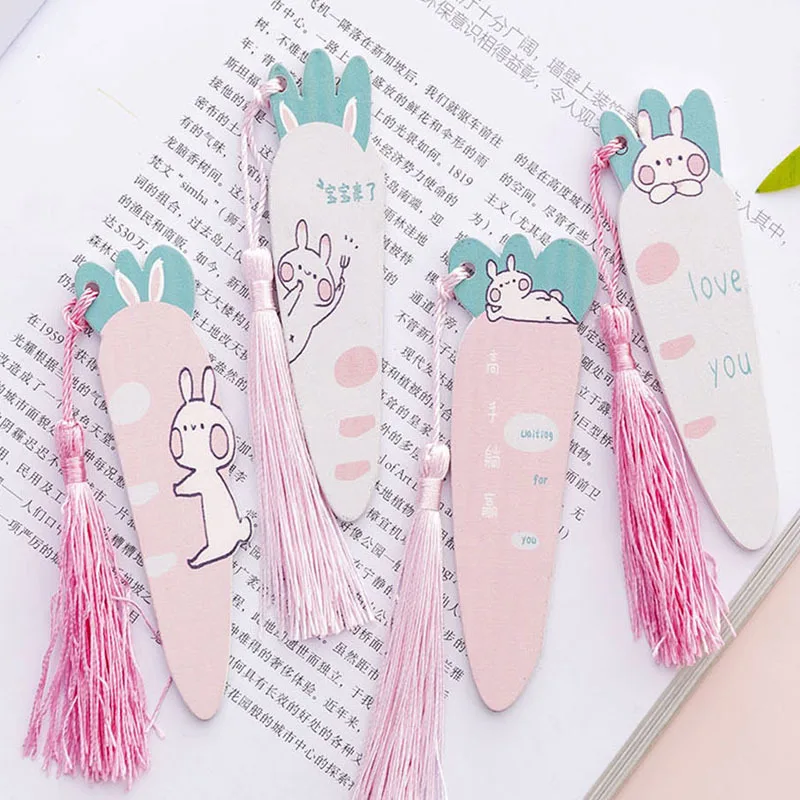 

Kawaii Carrot Rabbit Wood Ruler Cartoon Tassels Bookmark Creative Learn Drawing Straight Rule School Stationery Supplies Gift