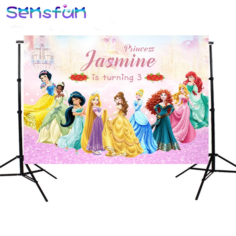 

Cartoon Fairy Tale Princess Backdrop Custom Children Girls Birthday Party Backgrounds For Photo Studio 7x5ft