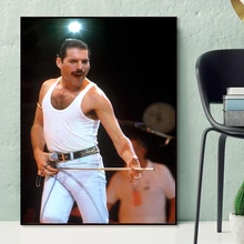 Queen Freddie Mercury Live On Stage Poster Canvas Painting Print Living Room Home Decor Modern Wall Art Oil Painting Pictures HD