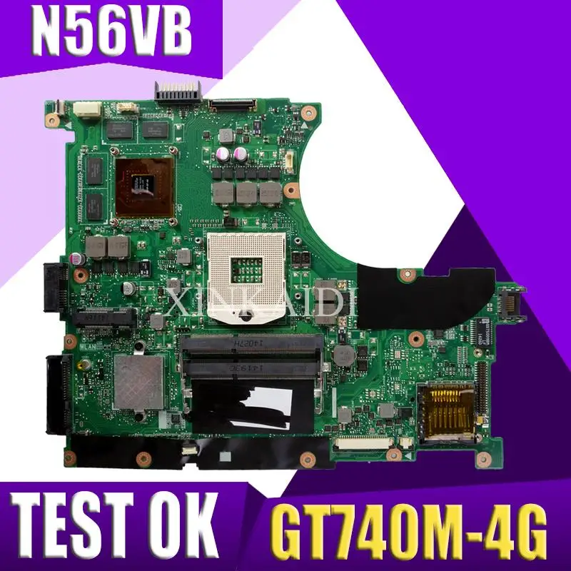 

XinKaidi N56VB/N56VM Laptop motherboard for ASUS N56VM N56VZ N56VJ N56V N56VV Test original mainboard GT740M-4G Support i3 i5 i7