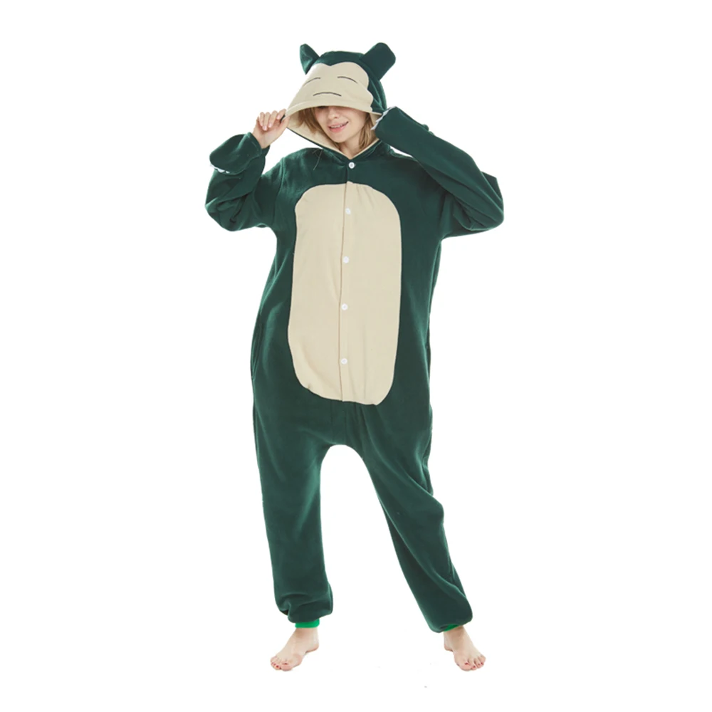 

Polar Fleece Snolax Kigurumi Adult's Cartoon Anime Game Costumes Women Onesies Pajama Men Halloween Carnival Party Wear