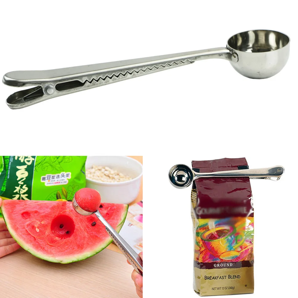 1pcs Silver Stainless Steel Ground Coffee Tea Measuring Scoop Spoon