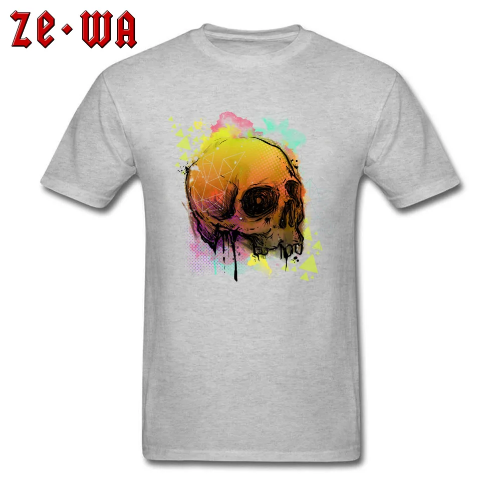 Europe3D Printed Short Sleeve Tops & Tees Summer/Fall Funky O Neck All Cotton Sweatshirts Men T Shirt Calavera  Calavera grey