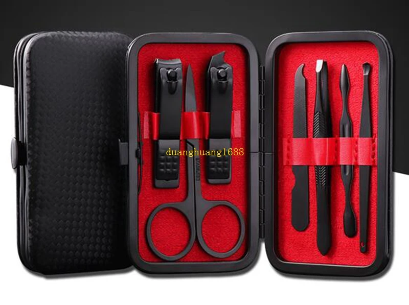 Черный 7 ногтей клип Когтерез набор красота Маникюрный Инструмент маникюрный набор#13221