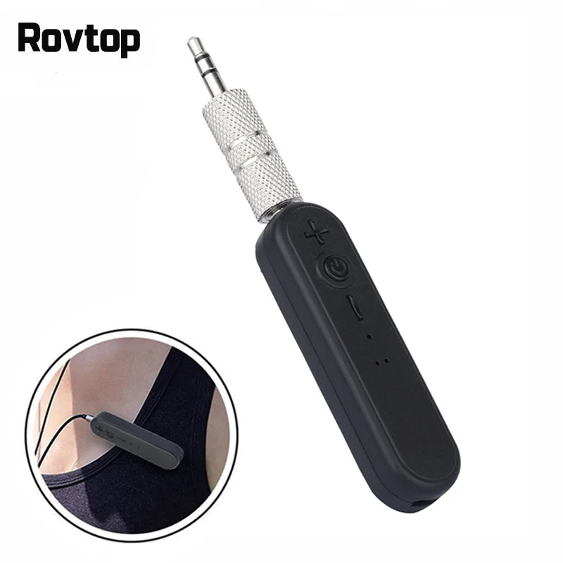 Rovtop Bluetooth аудио приемник адаптер 3,5 мм Aux аудио приемник адаптер Bluetooth 4,1 приемник MP3 автомобильный комплект Bluetooth