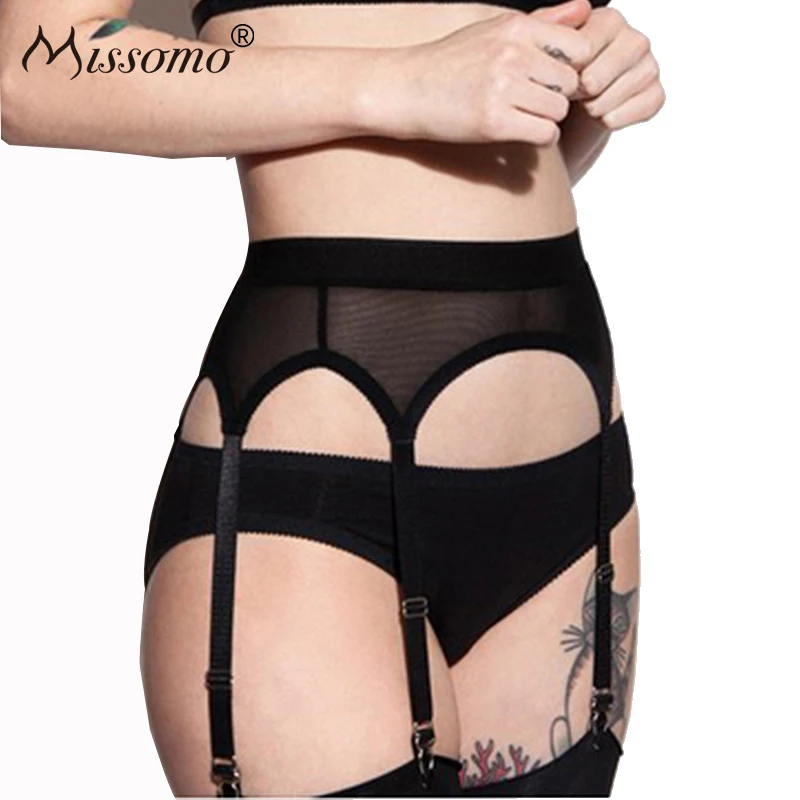 Missomo Woman Slim Garter Mesh Openwork Sexy Perspective Solid Color 2018 Autumn New Elegant Decoration Lingerie