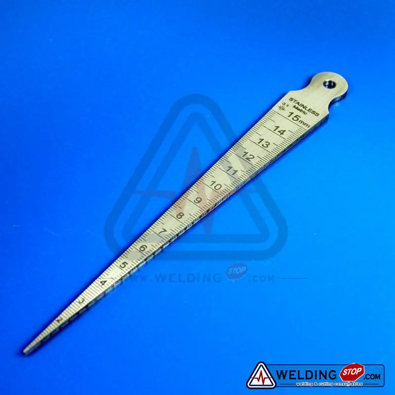 Welding Taper Gauge slot width, gap hole size gage metric & inchin