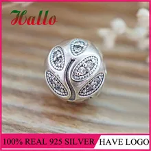 Подходят браслет-Талисман из бусинок 925 пробы Серебряный цветок Leaf Очаровательная застежка с бисером DIY ювелирные украшения в подарок