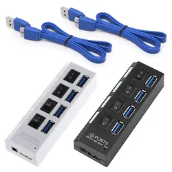 4 Порты и разъёмы USB HUB 3.0 Super Скорость 5 Гбит 7/4 Порты сплиттер с включения/выключения