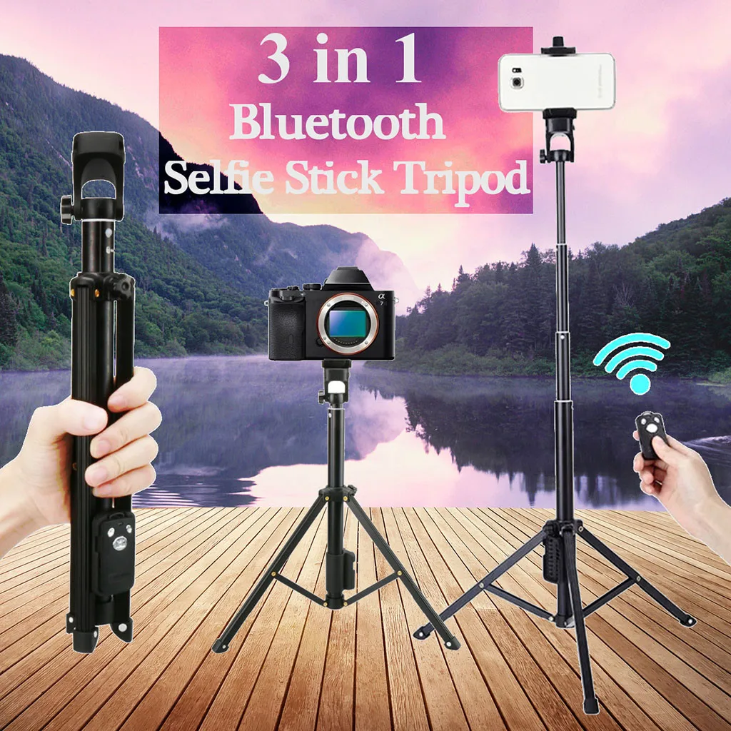 

Portable smart camera Tripod Selfie Stand Monopod Camera Bluetooth Remote Shutter Handle Selfie 3 in 1 for LG G4 for iPhone