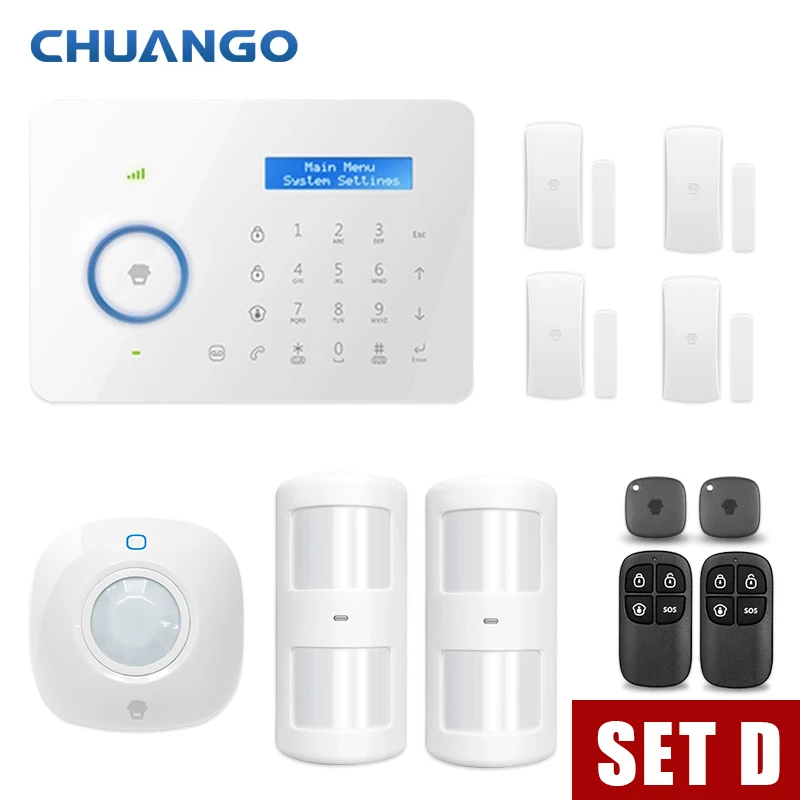 Android IOS App Wireless GSM Home Alarm System SIM Smart Home Burglar Security Alarm