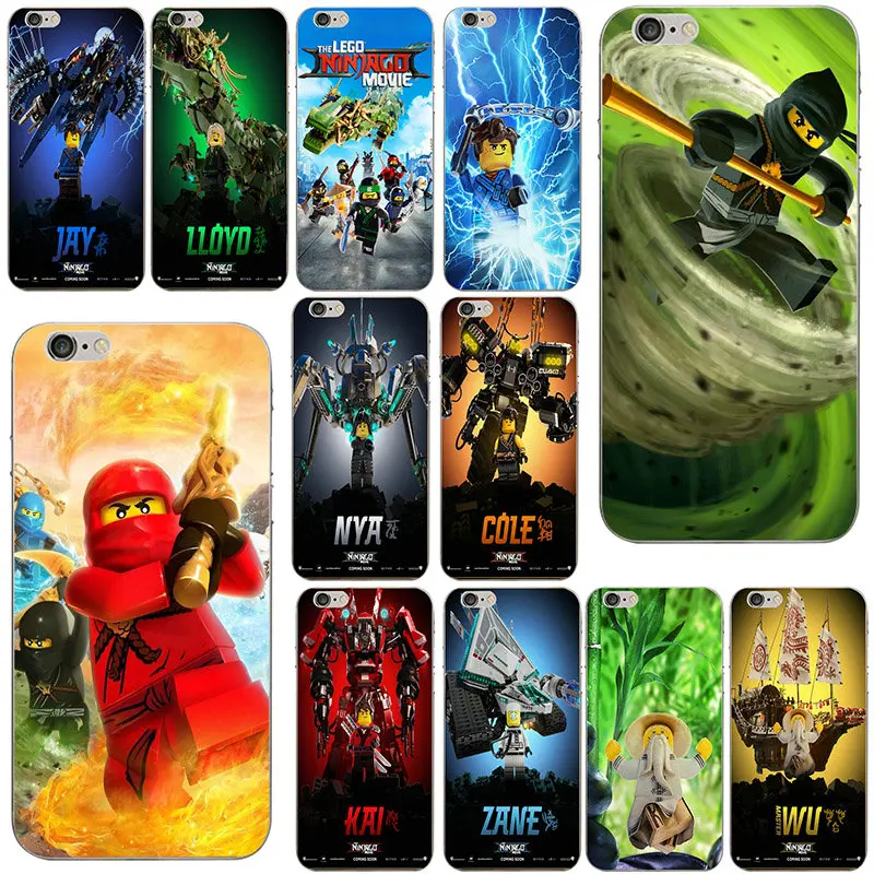 

For iPhone X 10 7 8 Plus 4 4S 5 5S SE 5C Coque Bags Soft TPU Silicone Transparent Mobile Phone Cases Hot Legos Ninjago Movie