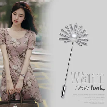 

Sun flower brooch female fashion wild word pin coat cardigan accessories pearl brooch male