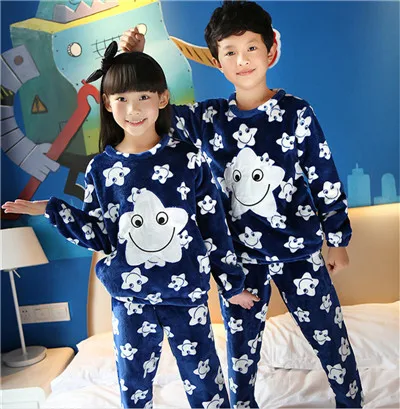 Детские пижамы; зимняя одежда для сна для мальчиков и девочек; Детские пижамные комплекты для девочек; мягкие пижамы для мальчиков; детская одежда для сна; домашняя одежда - Цвет: 02