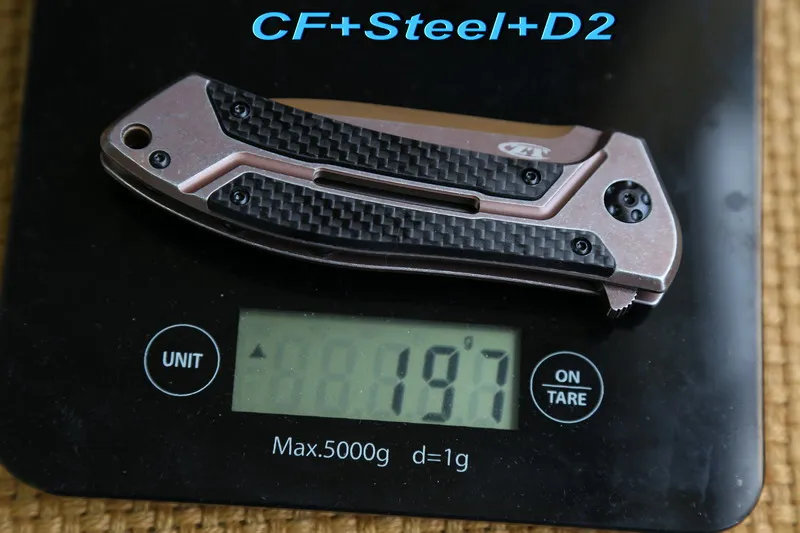 JUFULE OEM ZT0801CF шарикоподшипник складной нож D2 сталь+ углеродное волокно Кемпинг Охота выживания кухонные ножи Открытый EDC инструмент