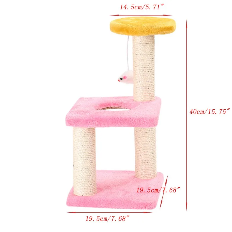 3 слоя кошачья башня мебель дерево с сизалем когтеточки плюшевые мыши котенок игровой дом с когтеточками интерактивные
