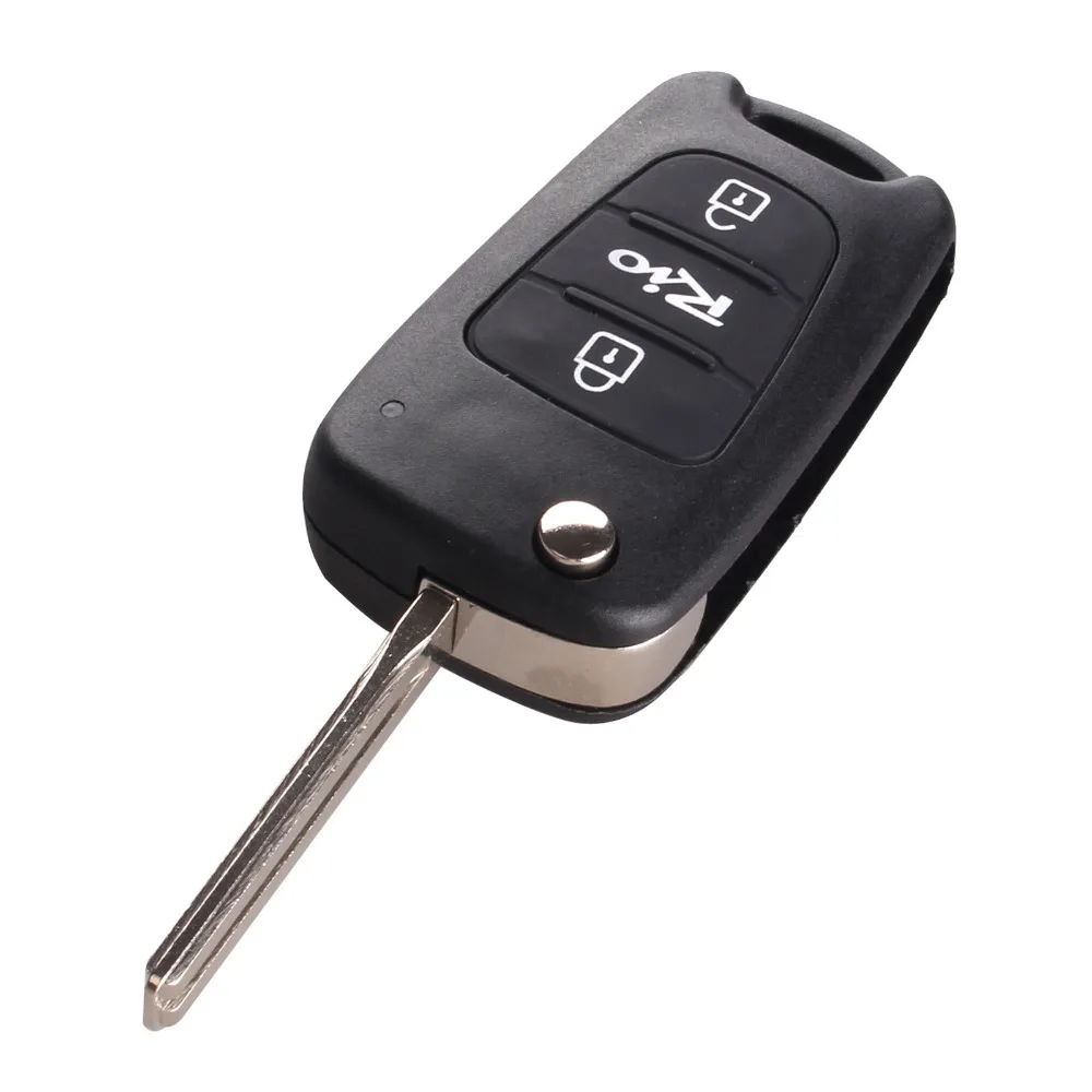 Dandkey новая Замена откидной складной ключ оболочки автомобиля стиль 3 кнопки для Kia Rio дистанционного ключа автомобиля Пустой Брелок чехол