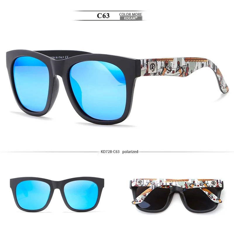 KDEAM всесезонные легкие спортивные солнцезащитные очки, поляризованные для любого лица, эластичные солнцезащитные очки, эксклюзивный дизайн, чехол